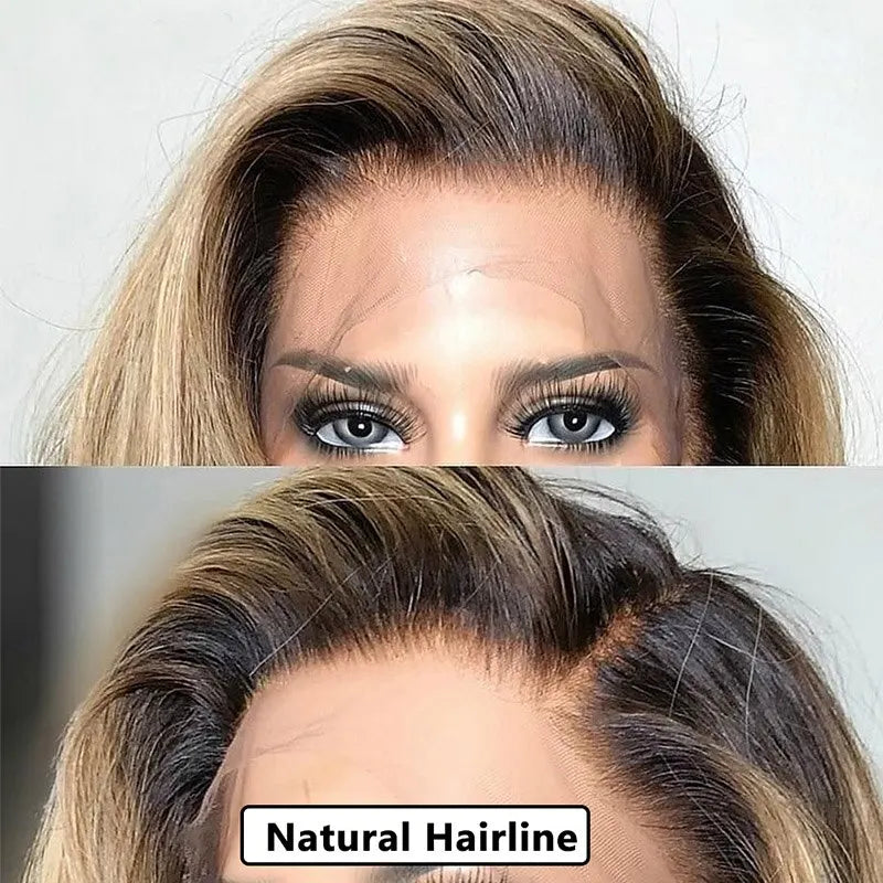 Short Bob Wig Ombre Blonde Lace Front Synthetic Wigs - Yayo