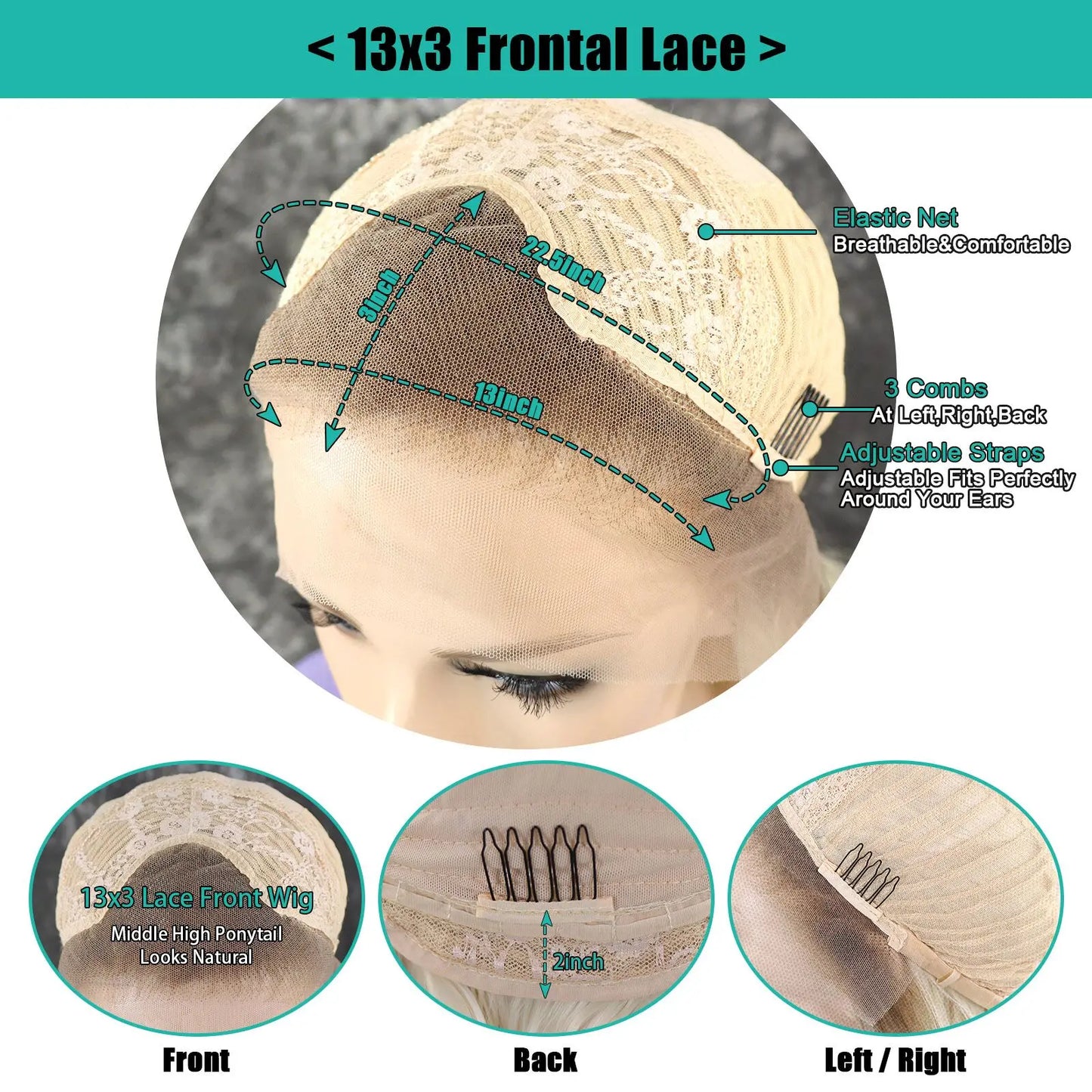 Short Bob Wig Ombre Blonde Lace Front Synthetic Wigs - Yayo