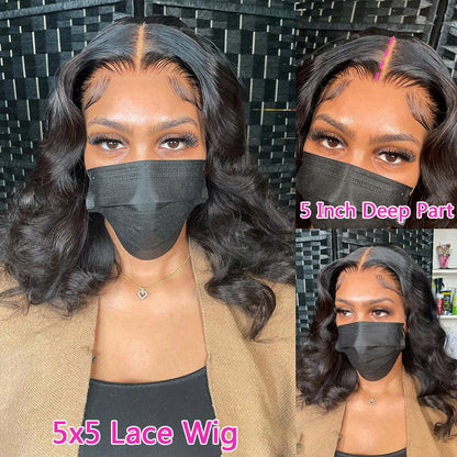 Yayo Body Wave Bob Wig 13x6 Transparent Lace Frontal Wig Brazilian Human Hair  180% Density - Yayo