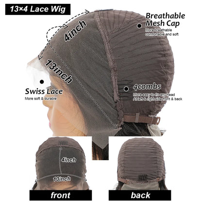 Short Bob Lace Frontal Wig Human Hair 13x4 Deep Wave 180 Density - Yayo