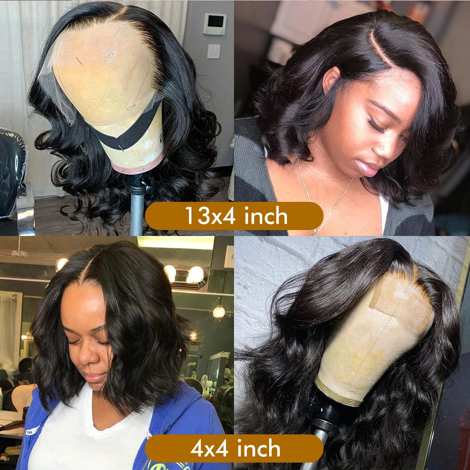 Yayo Body Wave Bob Wig 13x6 Transparent Lace Frontal Wig Brazilian Human Hair  180% Density - Yayo